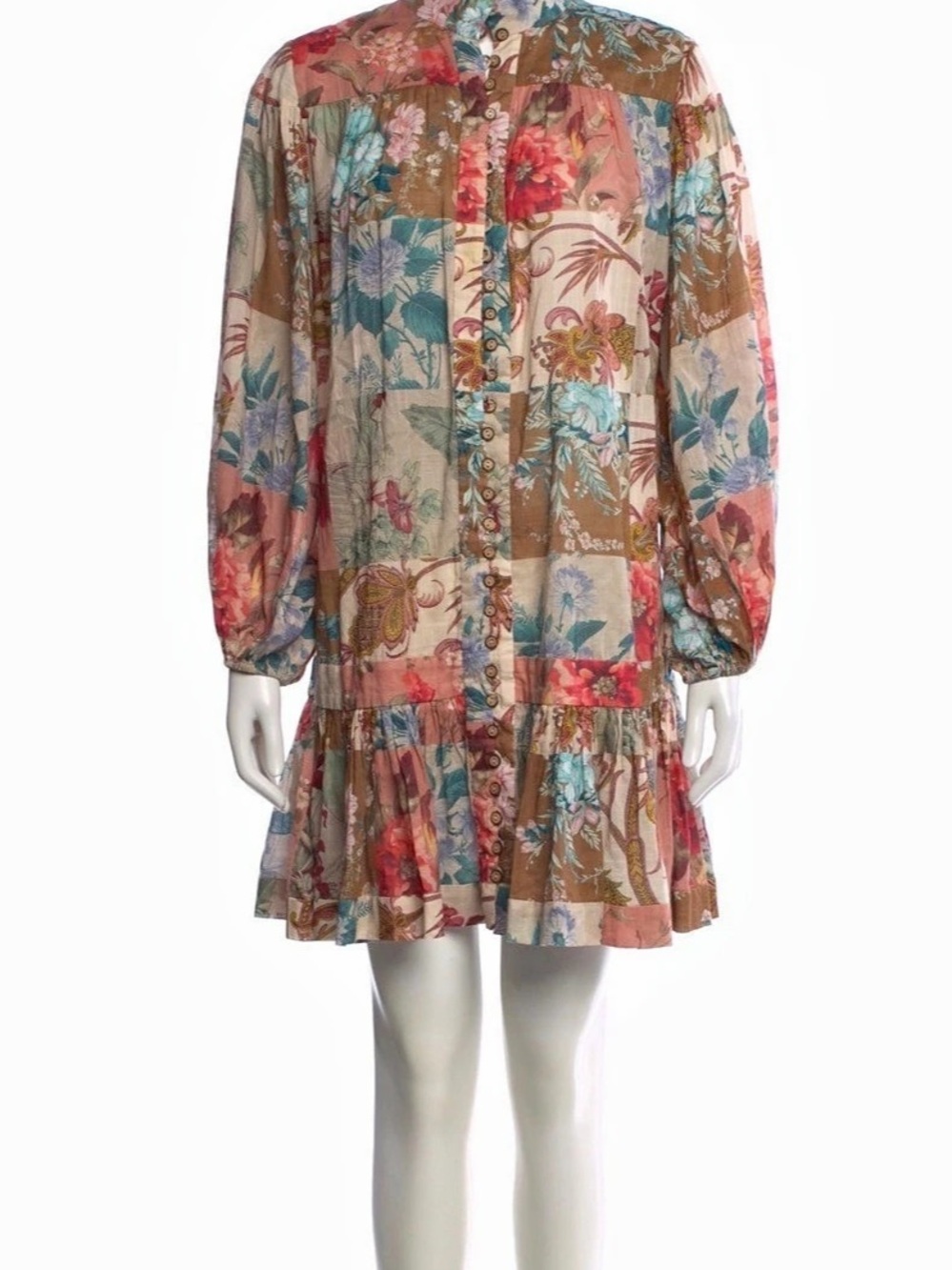 Zimmermann Rhiannon Floral Patchwork Mini Dress
